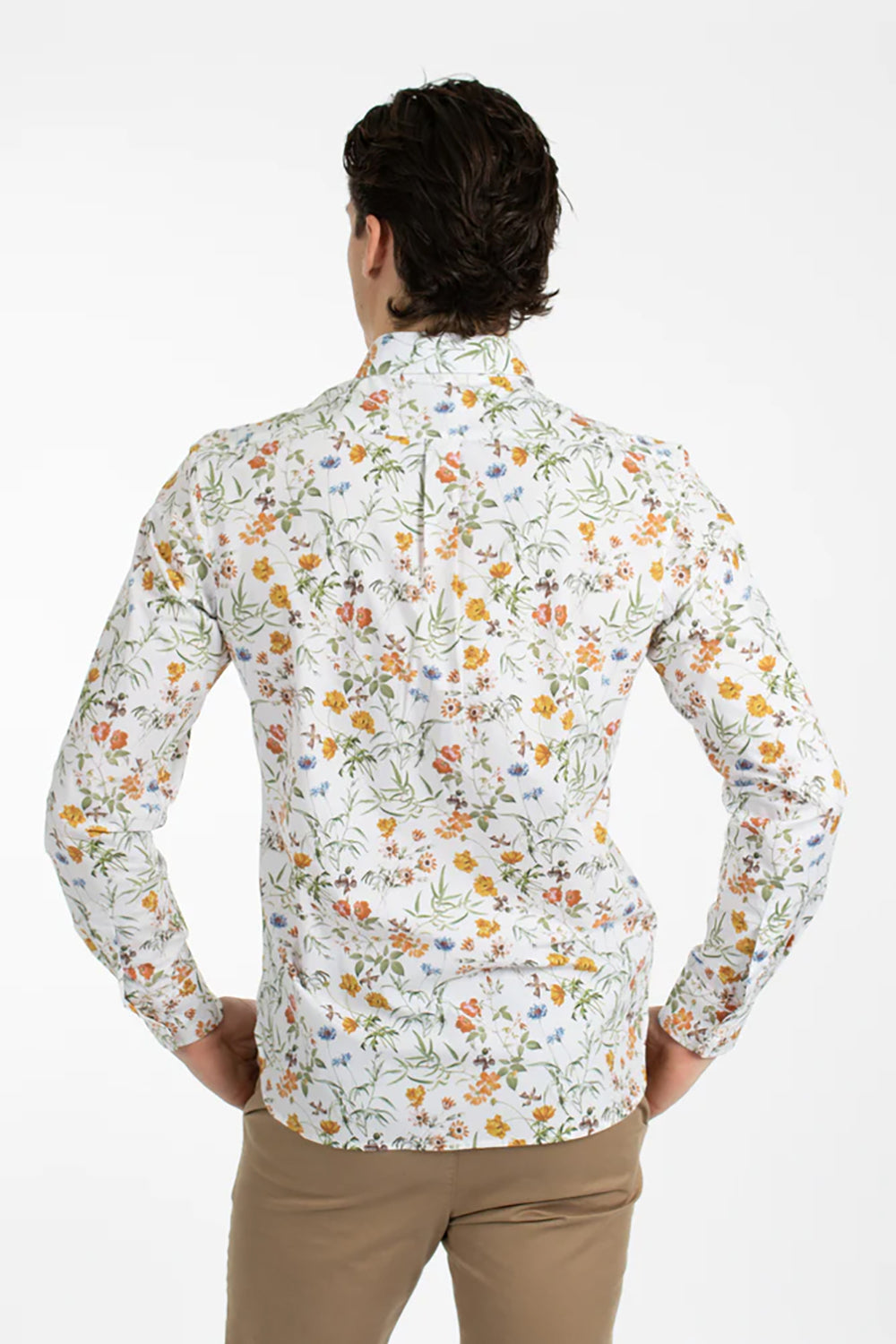JAMES HARPER GREEN FLORAL BURST COTTON POPLIN L/S SHIRT JHS510