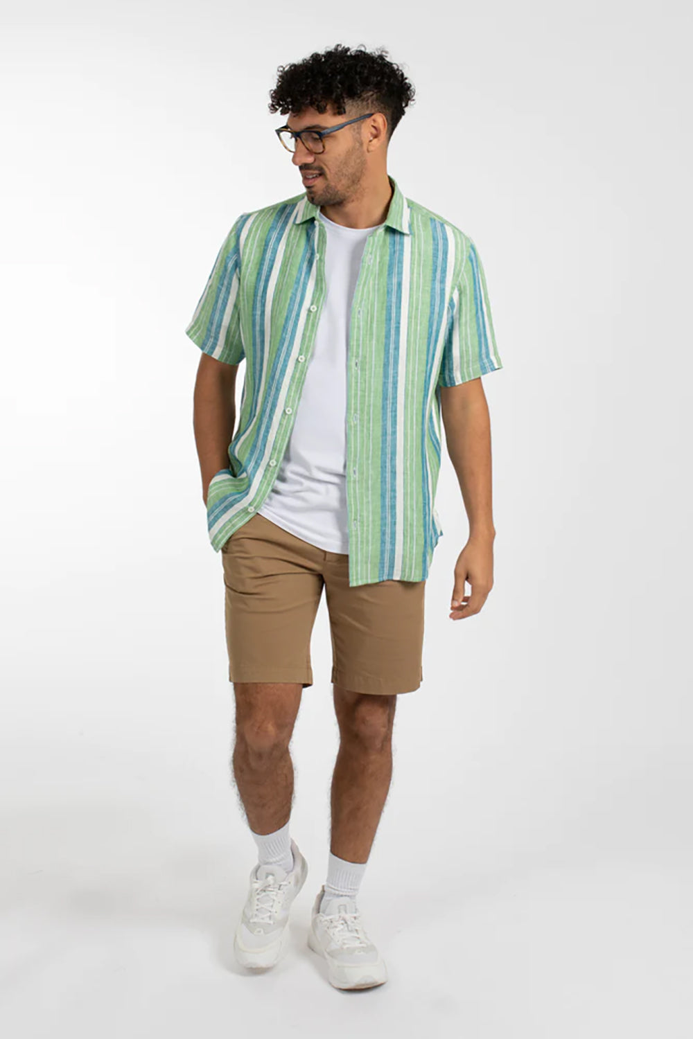JAMES HARPER BEACH STRIPE LINEN S/S SHIRT JHS516