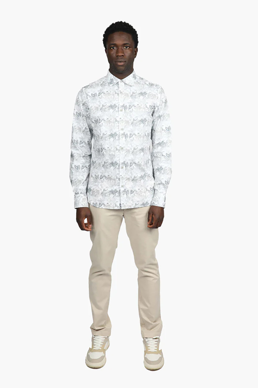 JAMES HARPER COTTON POPLIN L/S FADED FLORAL SHIRT JHS531