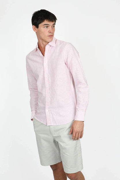 JAMES HARPER NARROW STRIPE LINEN VISCOSE L/S SHIRT JHS560