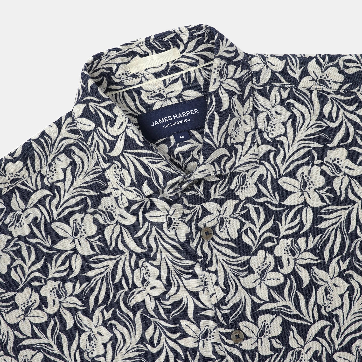 JAMES HARPER HIBISCUS PRINT LINEN VISCOSE S/S SHIRT JHS575