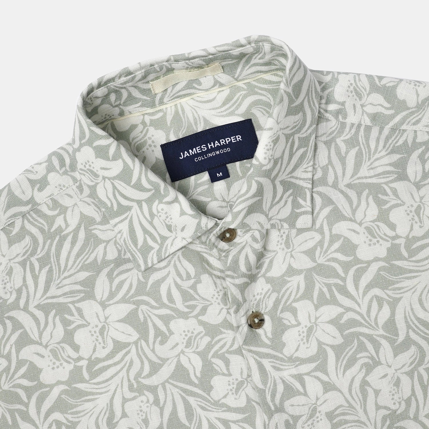JAMES HARPER HIBISCUS PRINT LINEN VISCOSE S/S SHIRT JHS575
