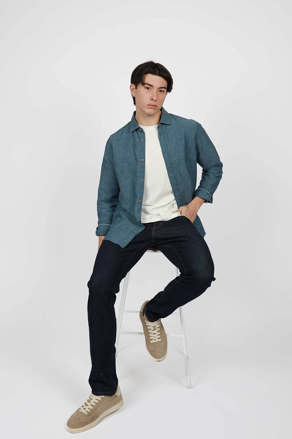 JAMES HARPER LINEN BLEND L/S SHIRT JHS603
