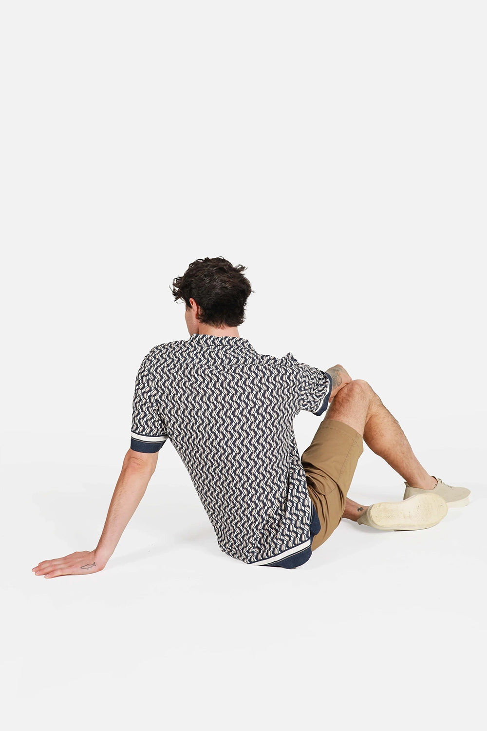 JAMES HARPER CUBAN CANNES BORDER PRINT LINEN / VISCOSE S/S SHIRT JHS624