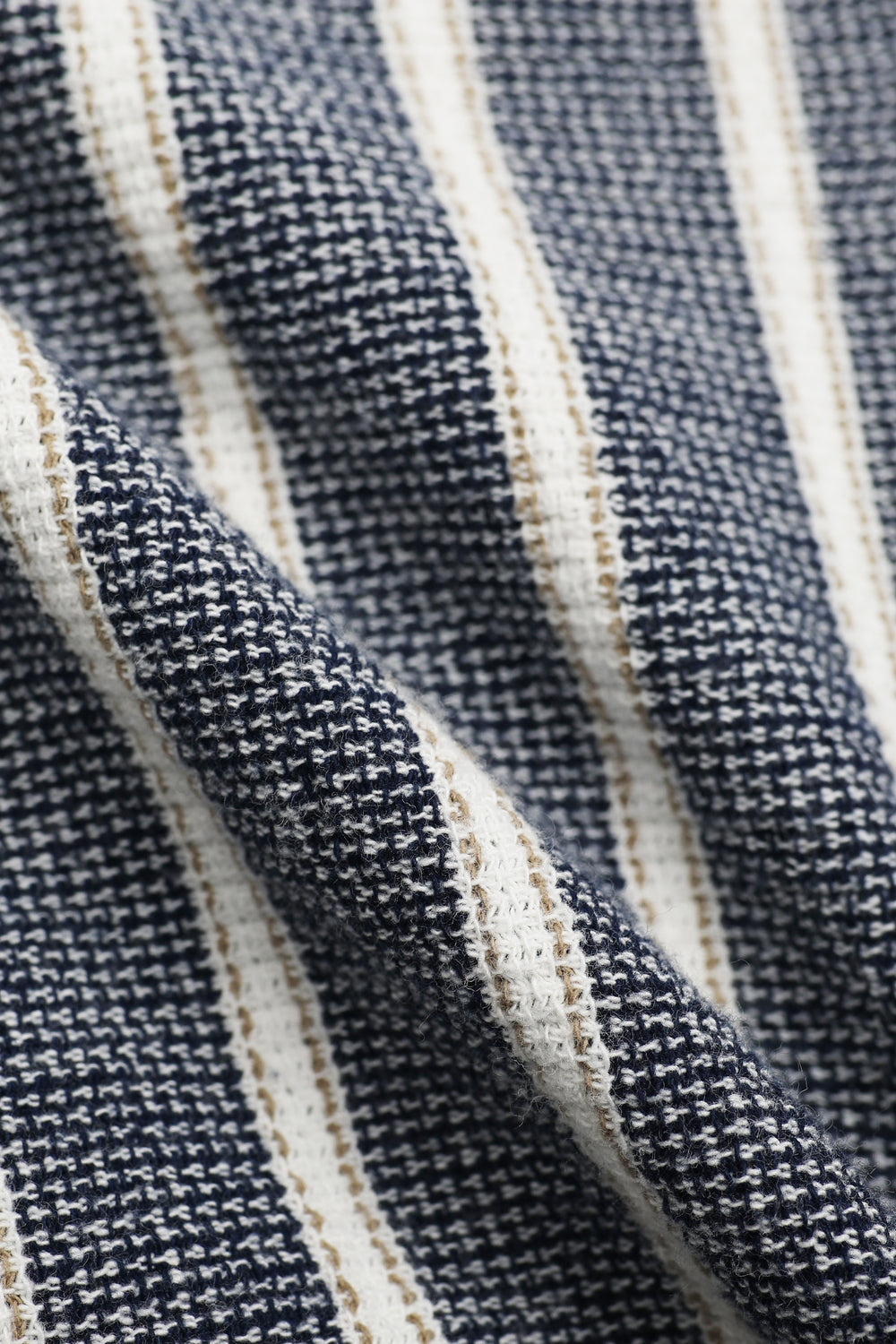 James Harper Textured Stripe Cuban Collar Short Sleeve Shirt JHS702 in navy, styled detail