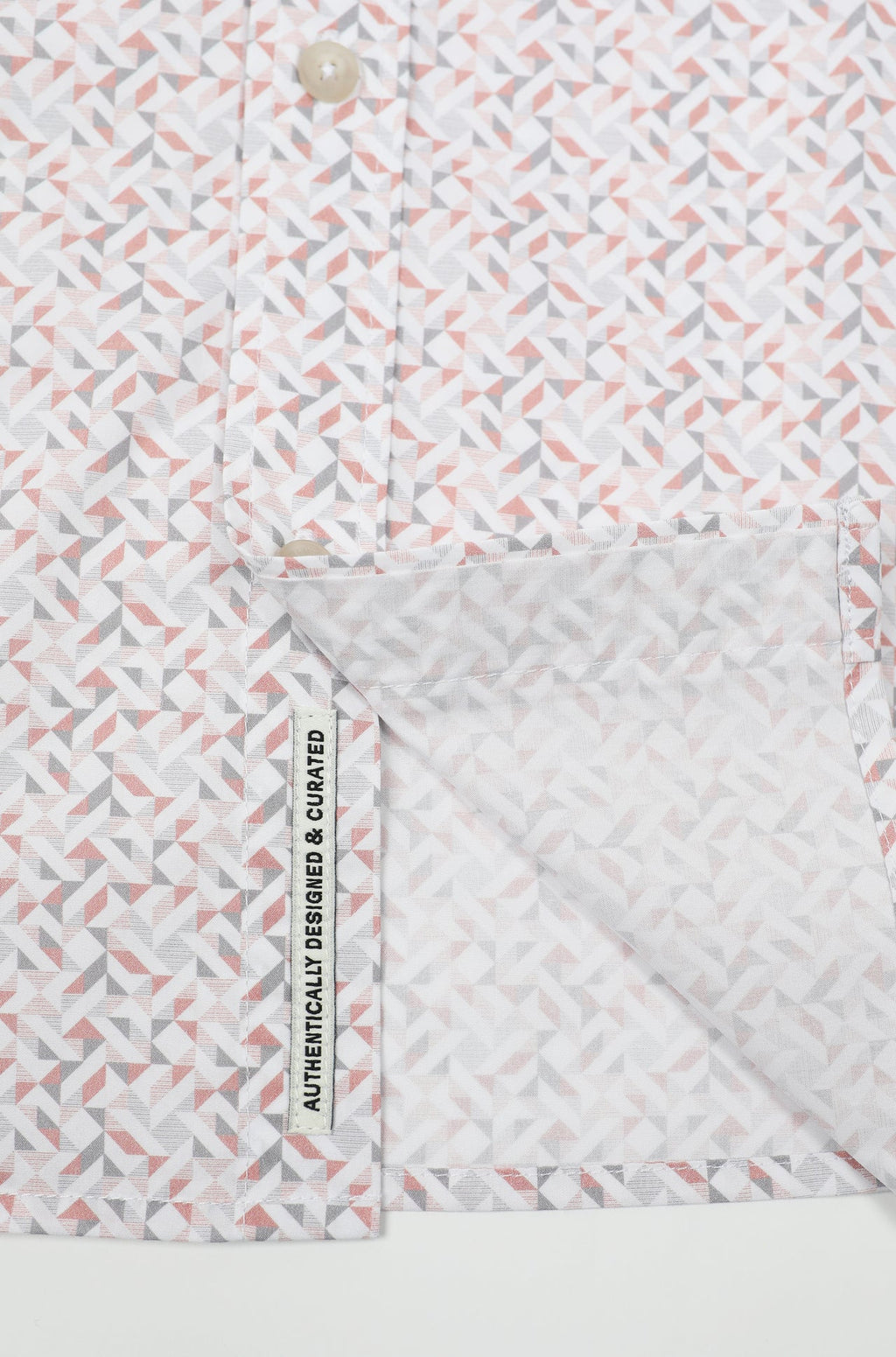 JAMES HARPER GEO PRINT PEACHED COTTON POPLIN L/S SHIRT JHS718