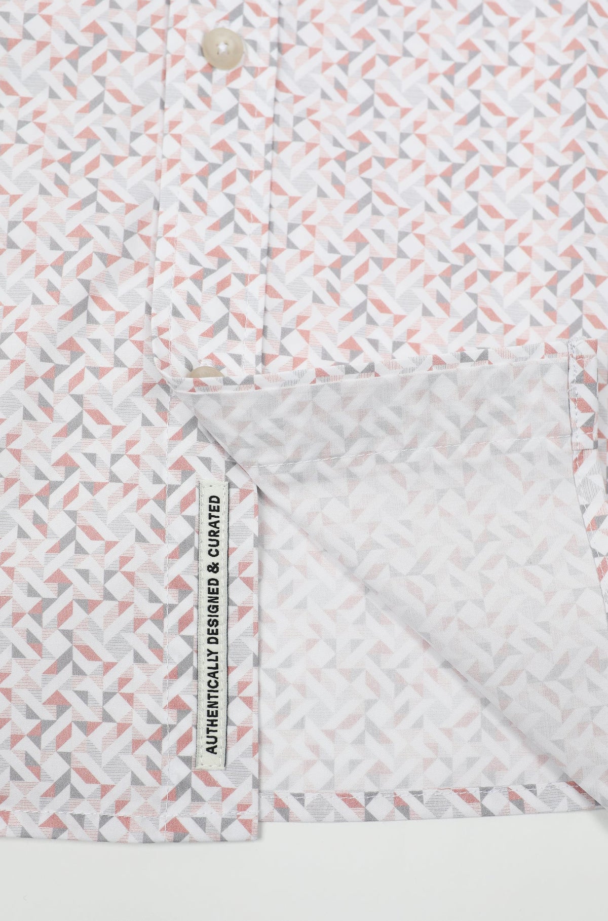 JAMES HARPER GEO PRINT PEACHED COTTON POPLIN L/S SHIRT JHS718