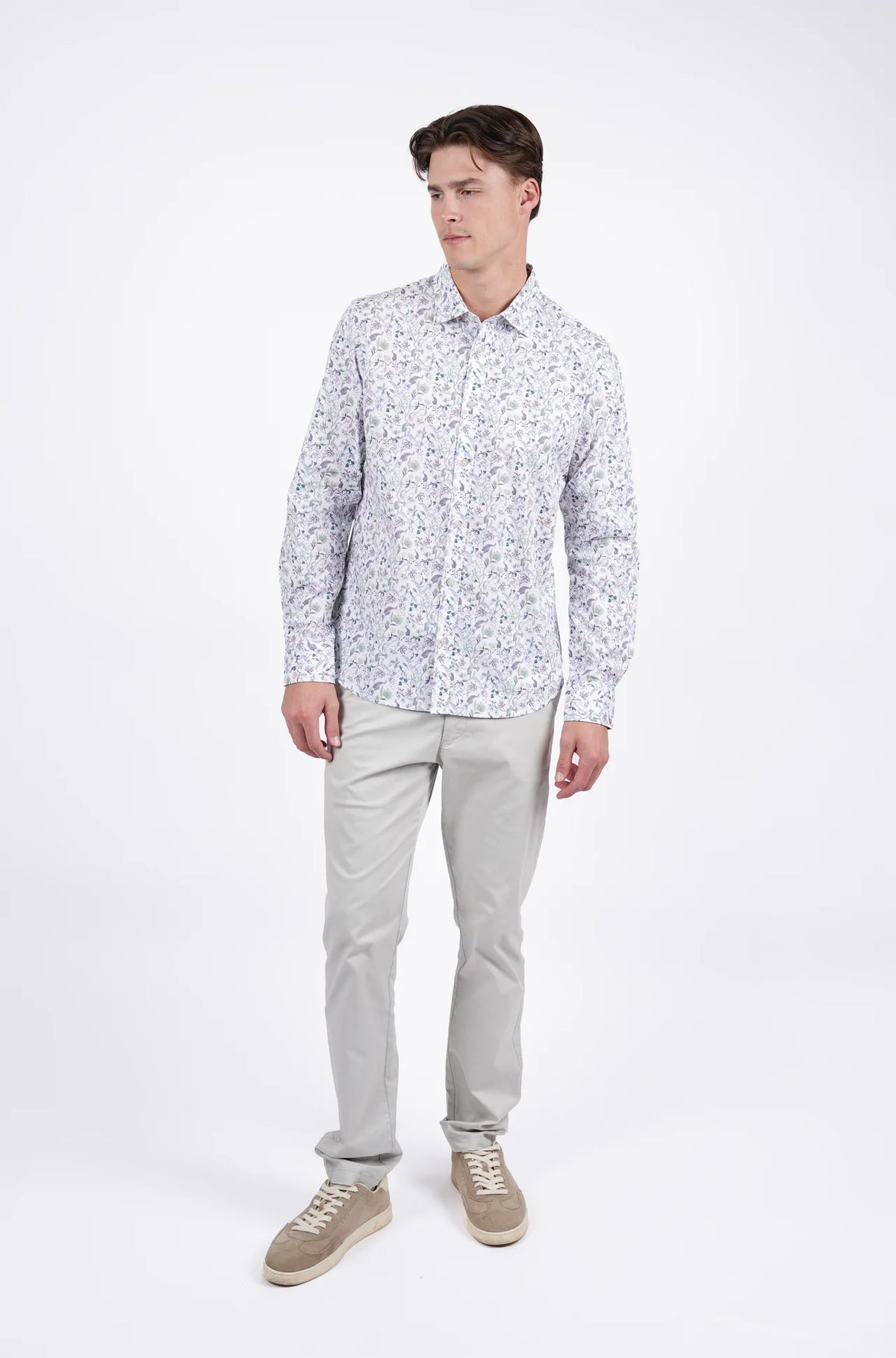 JAMES HARPER SICILY FLORAL PRINT COTTON POPLIN L/S SHIRT JHS722
