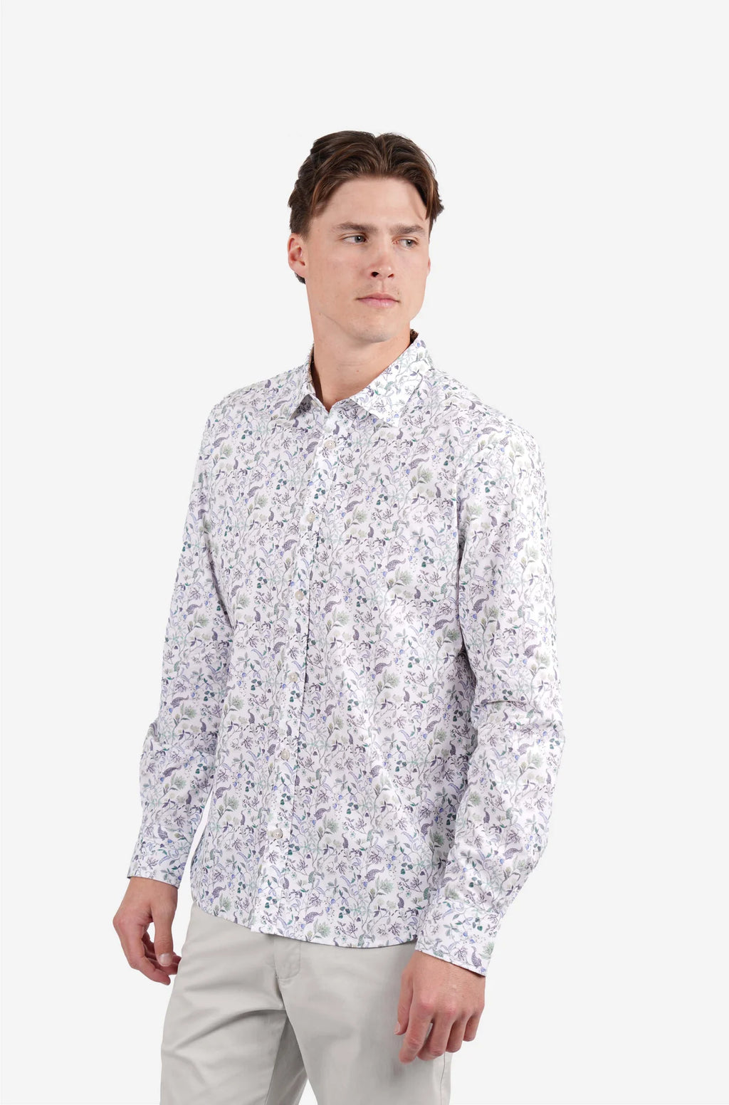 JAMES HARPER SICILY FLORAL PRINT COTTON POPLIN L/S SHIRT JHS722