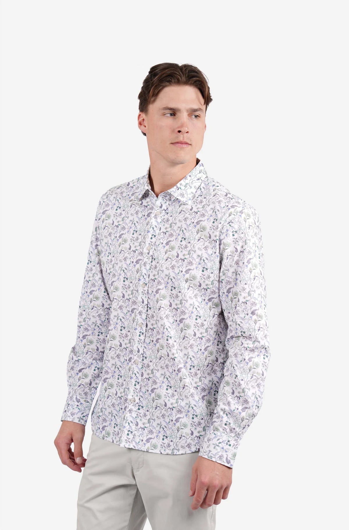 JAMES HARPER SICILY FLORAL PRINT COTTON POPLIN L/S SHIRT JHS722