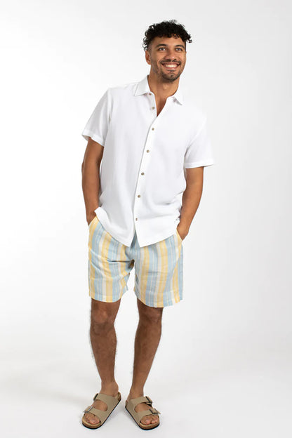 JAMES HARPER ELASTIC WAIST BEACH STRIPE LINEN SHORT JHSH19