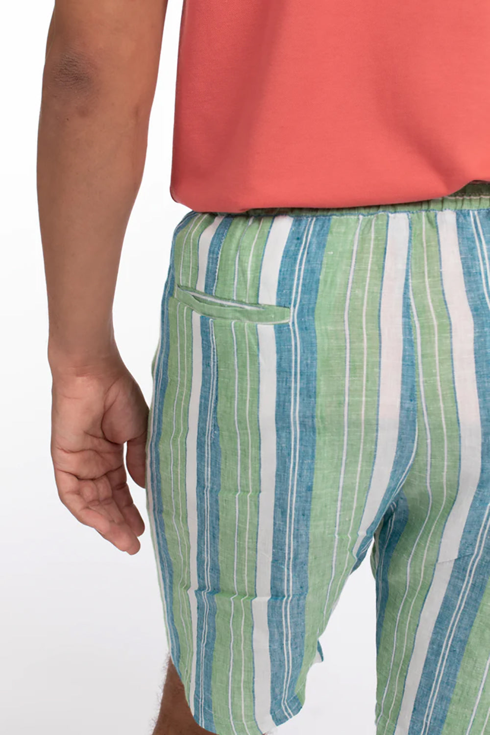 JAMES HARPER ELASTIC WAIST BEACH STRIPE LINEN SHORT JHSH20
