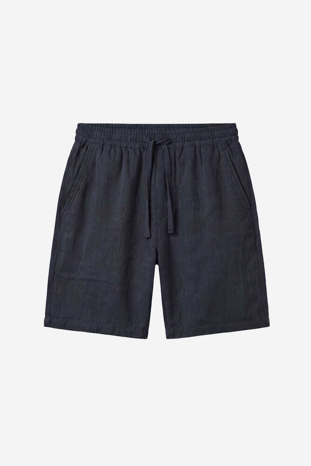 James Harper Cotton Elasticated Waist Relaxed Fit Short JHSH40 in navy, flat lay