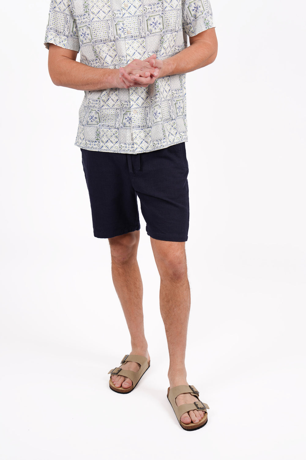 James Harper Cotton Elasticated Waist Relaxed Fit Short JHSH40 in navy at Hartfords Menswear