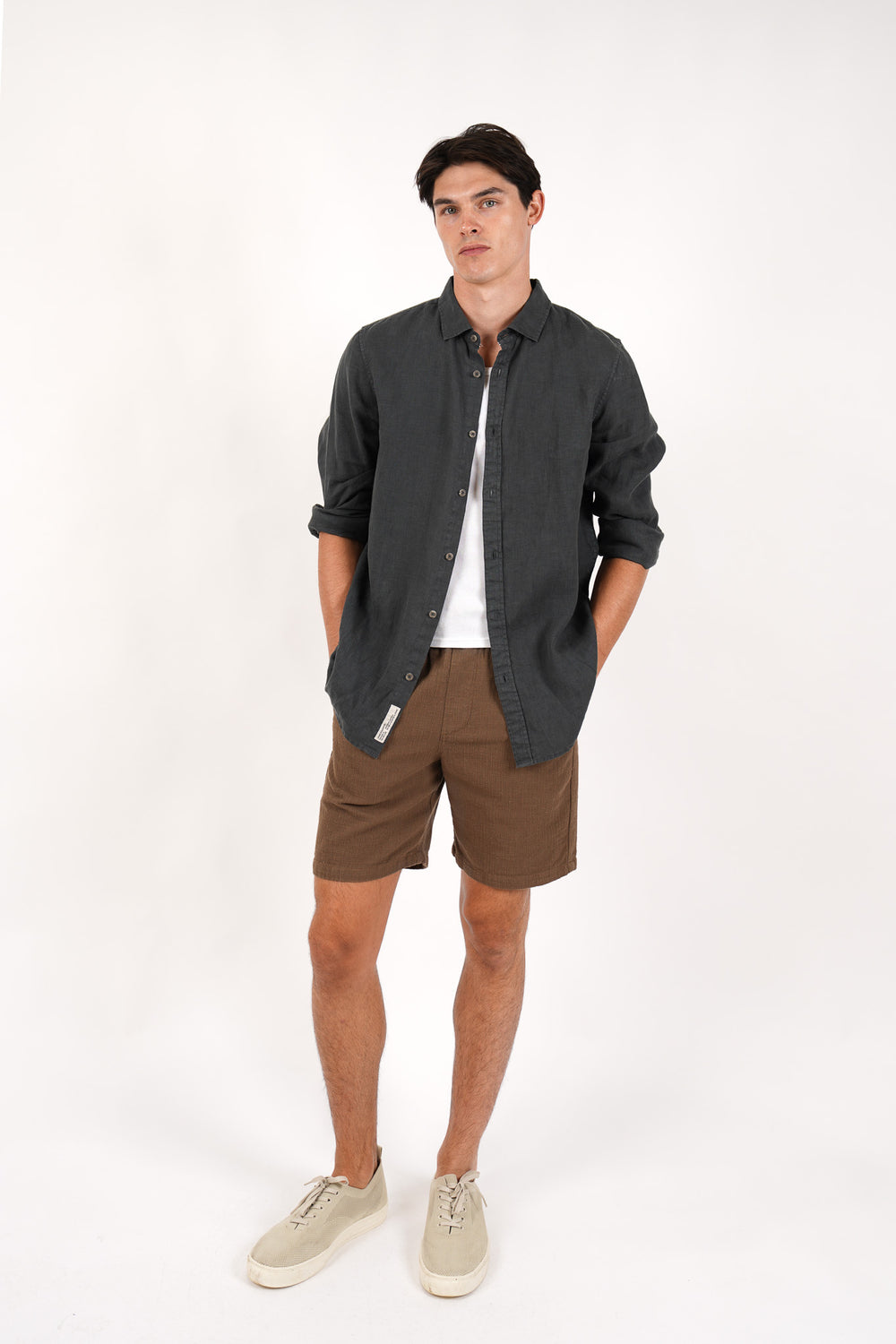 James Harper Cotton Elasticated Waist Relaxed Fit Short JHSH40 in olive