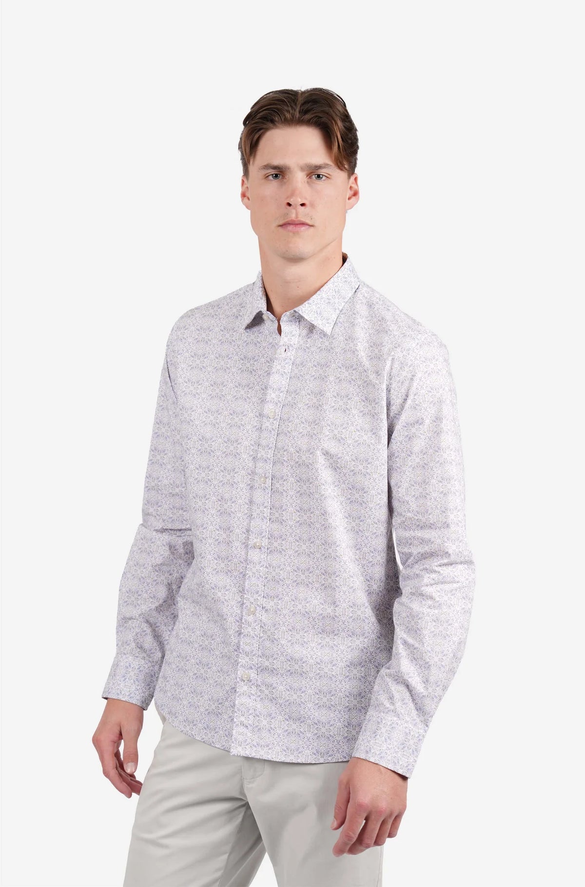 JAMES HARPER POSITANO PRINT COTTON POPLIN L/S SHIRT JHS724