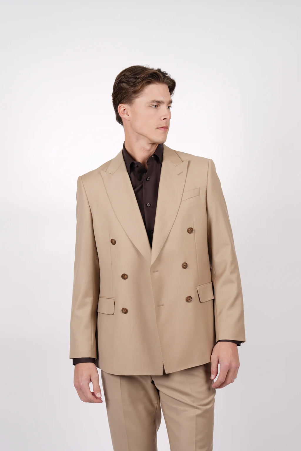 HARDY AMIES BRINSLEY WOOL MIX DOUBLE BREASTED SUIT JACKET JKTDB539