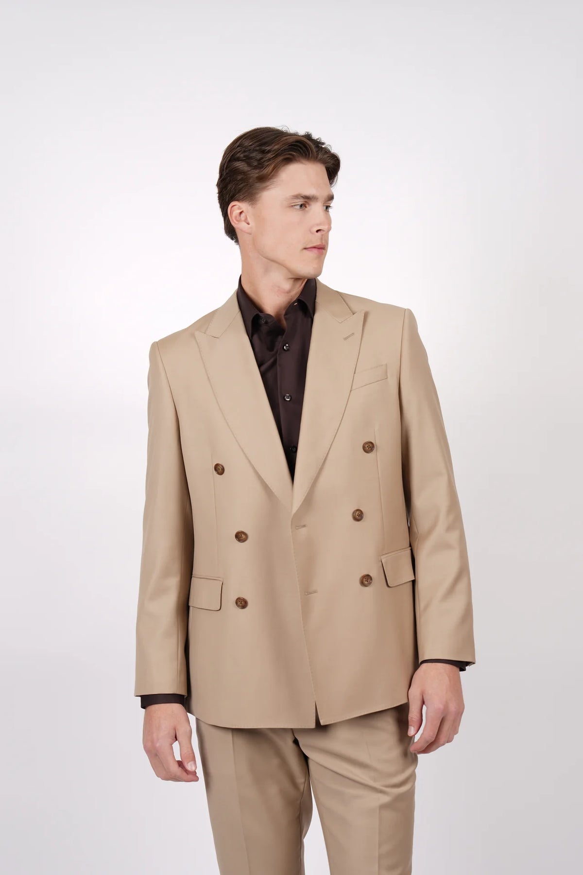 HARDY AMIES BRINSLEY WOOL MIX DOUBLE BREASTED SUIT JACKET JKTDB539