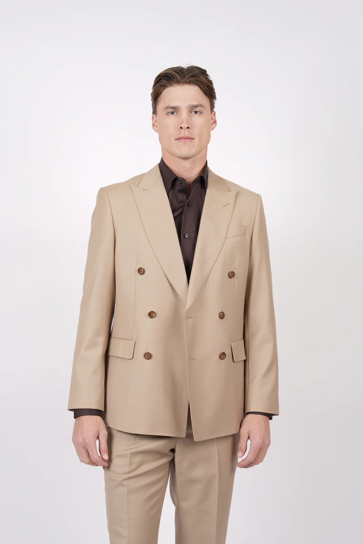 HARDY AMIES BRINSLEY WOOL MIX DOUBLE BREASTED SUIT JACKET JKTDB539