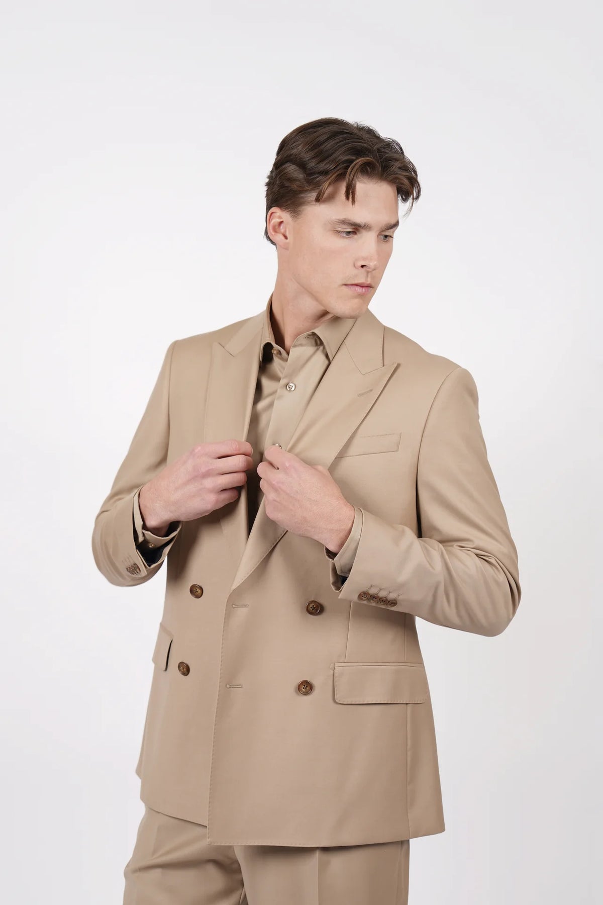 HARDY AMIES BRINSLEY WOOL MIX DOUBLE BREASTED SUIT JACKET JKTDB539