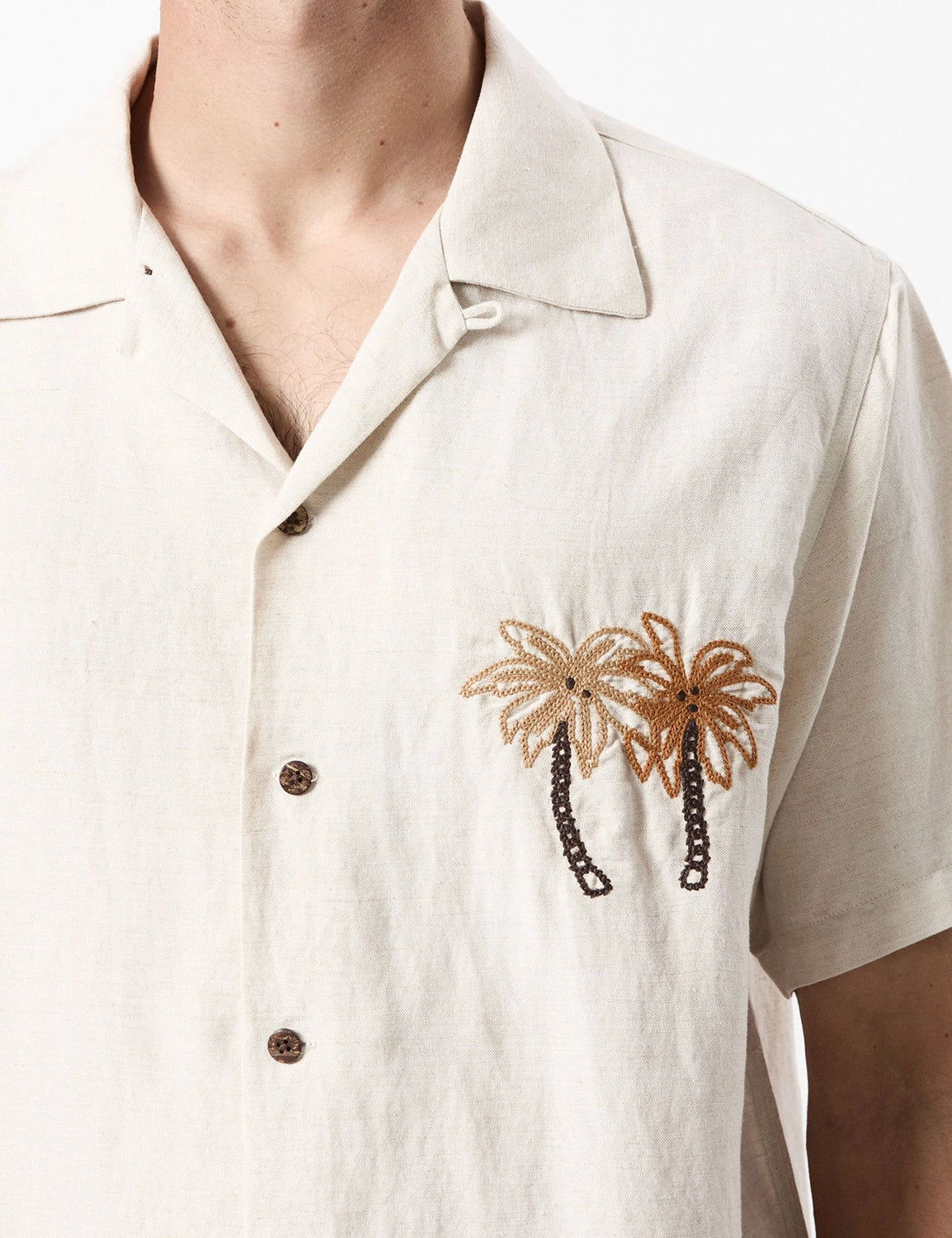 MR SIMPLE COCO EMBROIDERED CUBAN S/S BOWLER SHIRT BM043306