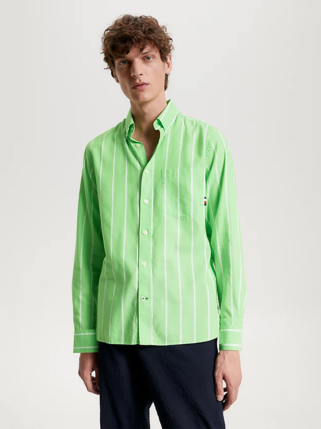 TOMMY HILFIGER OXFORD STRIPE REG FIT L/S SHIRT MW0MW30080