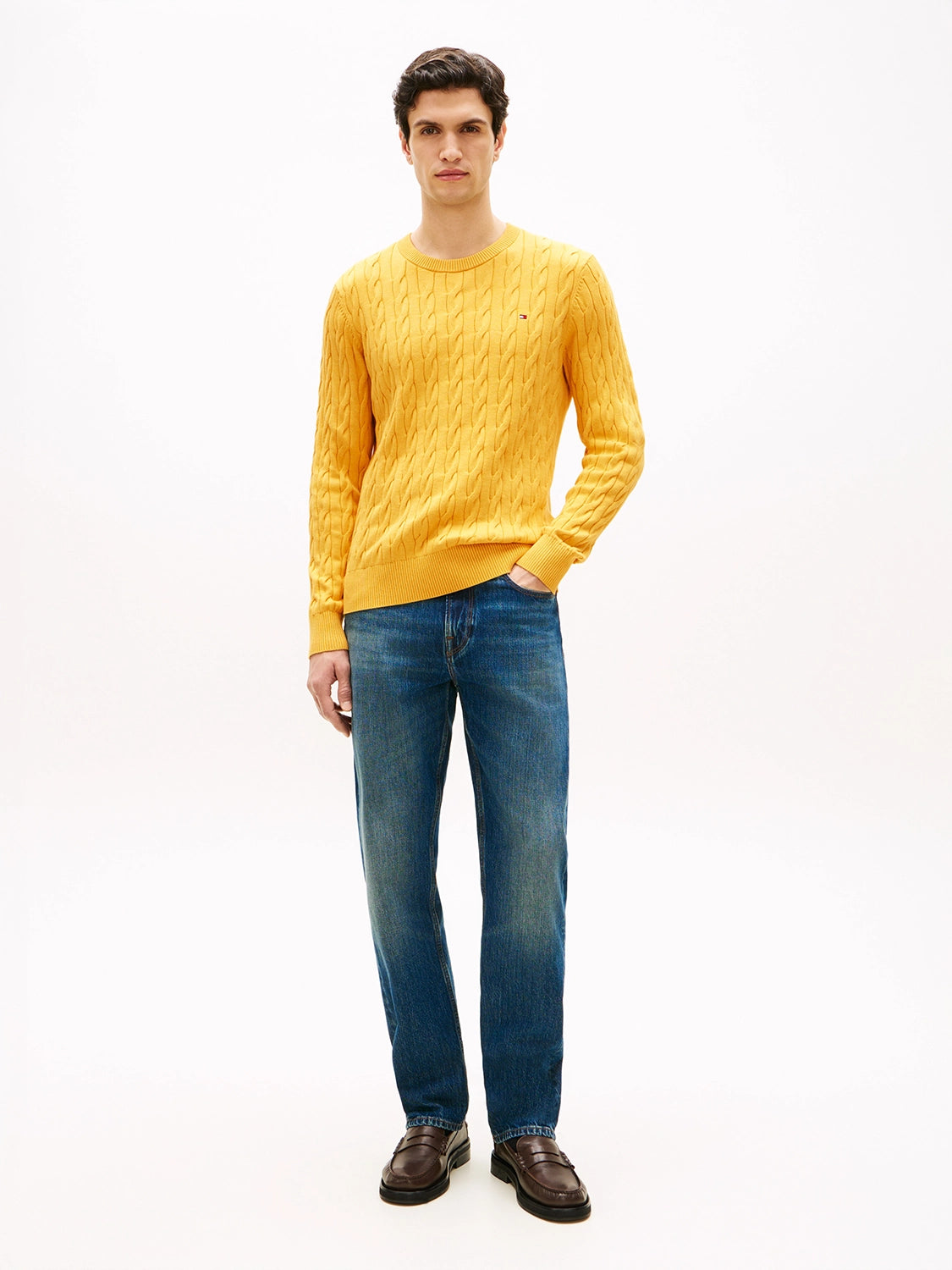 TOMMY HILFIGER CLASSIC COTTON CABLE CREW KNIT MW0MW33132