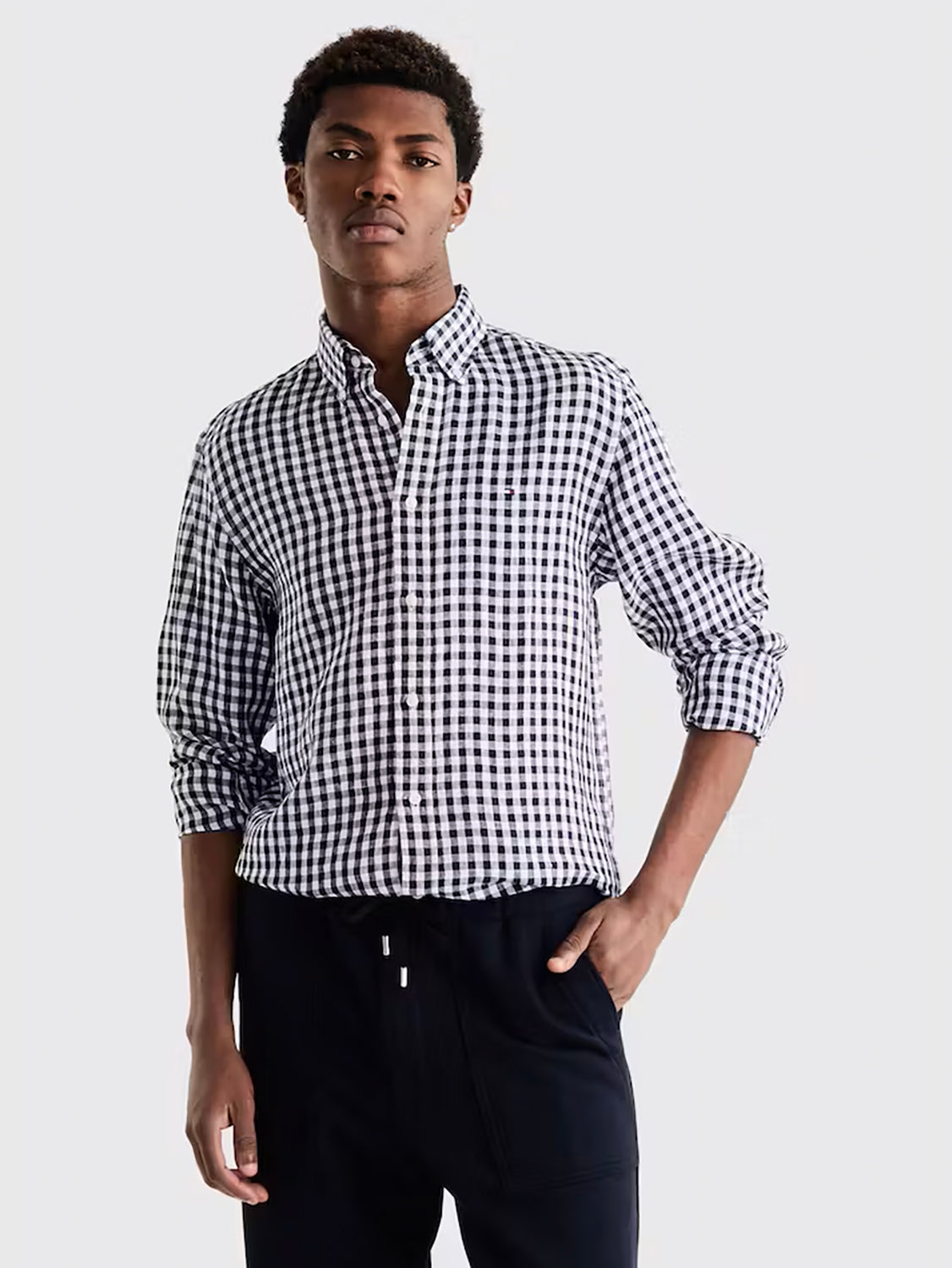 TOMMY HILFIGER PREMIUM LINEN L/S GINGHAM CHECK SHIRT MW0MW33894