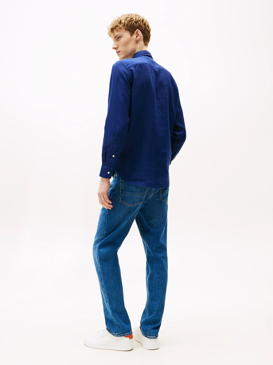 TOMMY HILFIGER PIECE DYE REG FIT L/S LINEN SHIRT MW0MW39425