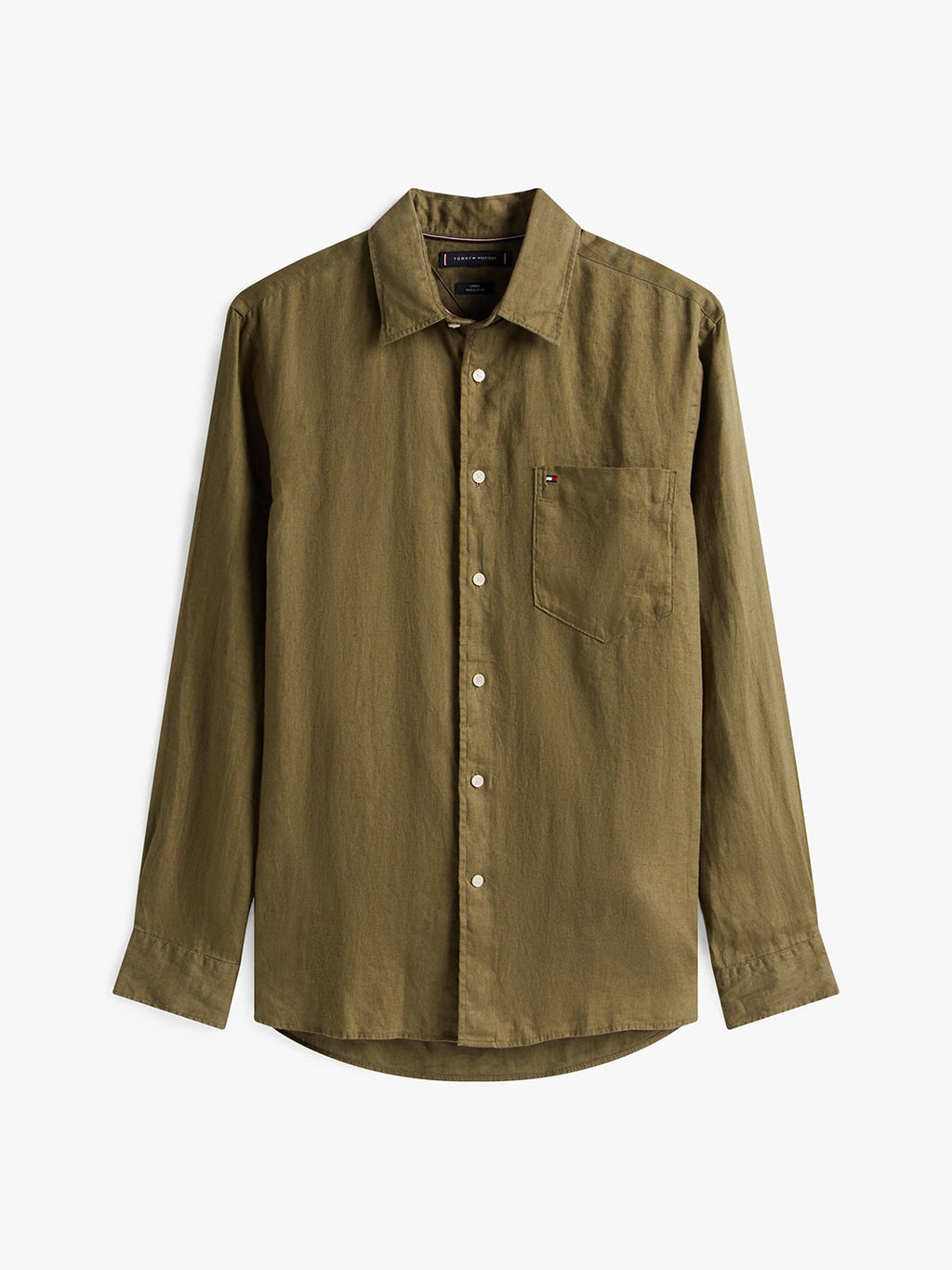 TOMMY HILFIGER PIECE DYE REG FIT L/S LINEN SHIRT MW0MW39425