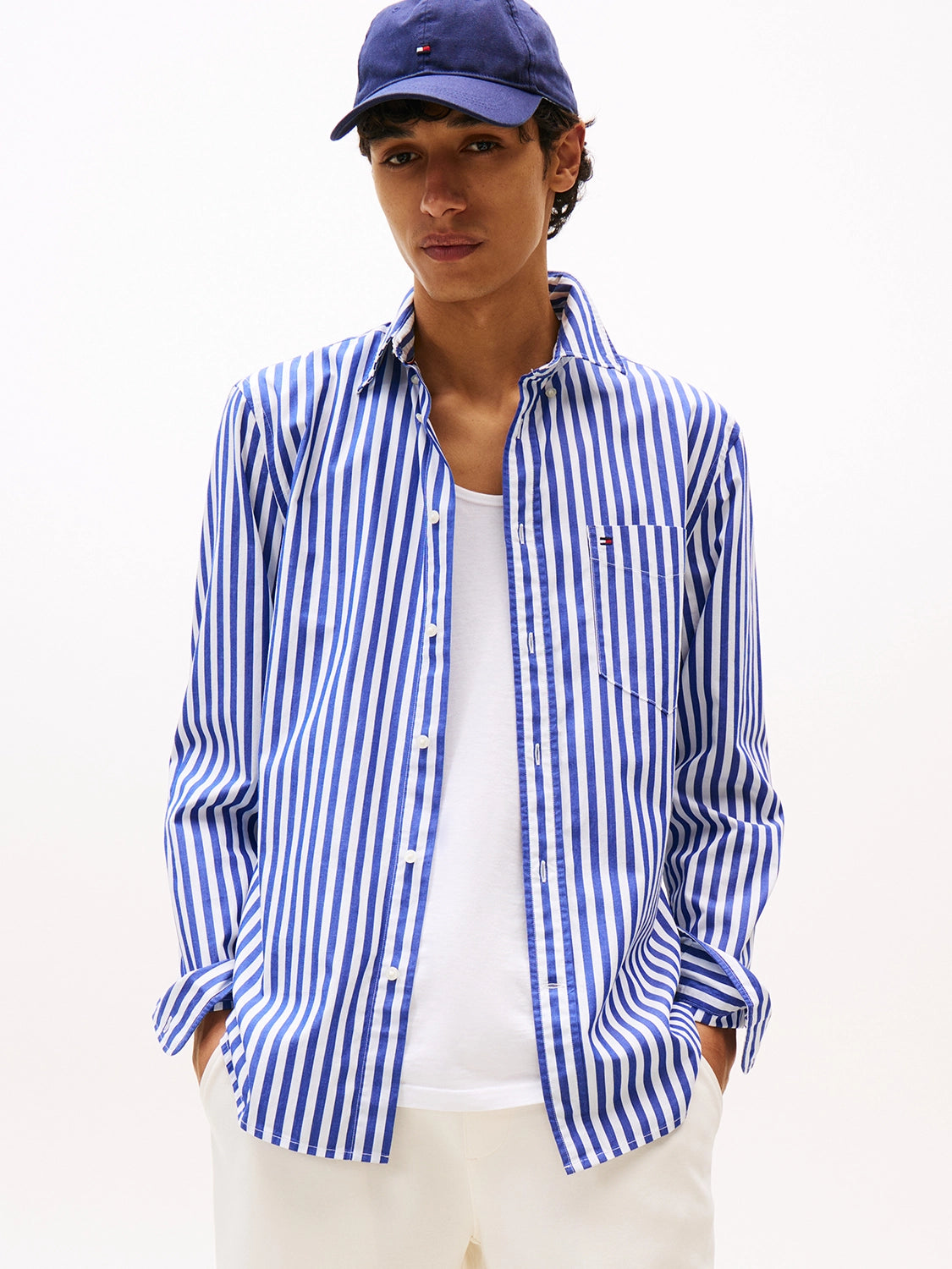 TOMMY HILFIGER COTTON POPLIN BOLD STRIPE L/S SHIRT MW0MW39451