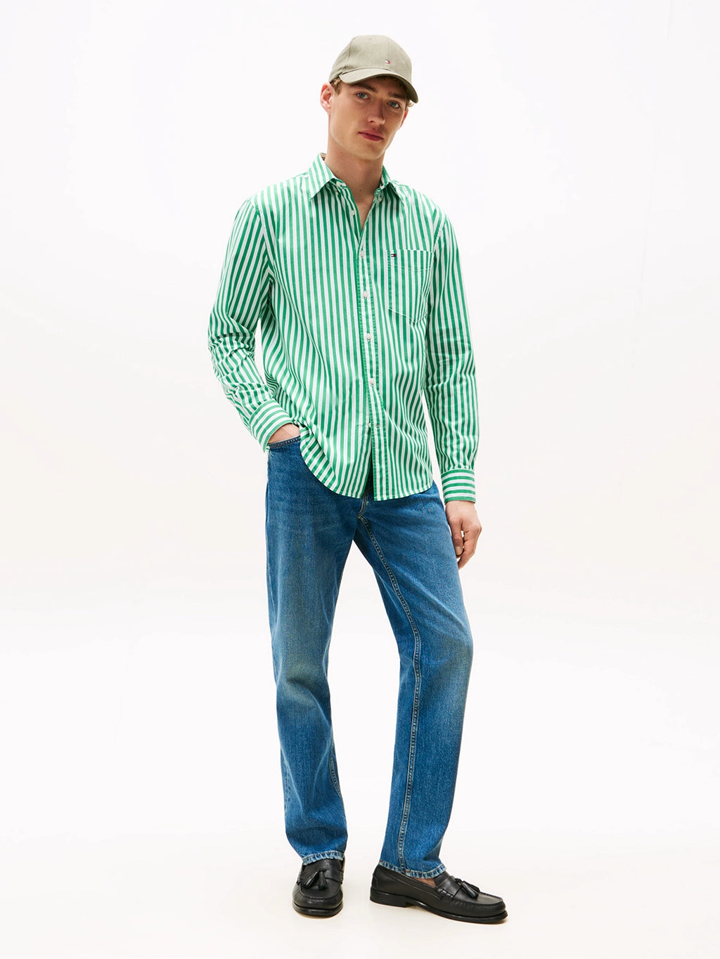 TOMMY HILFIGER COTTON POPLIN BOLD STRIPE L/S SHIRT MW0MW39451