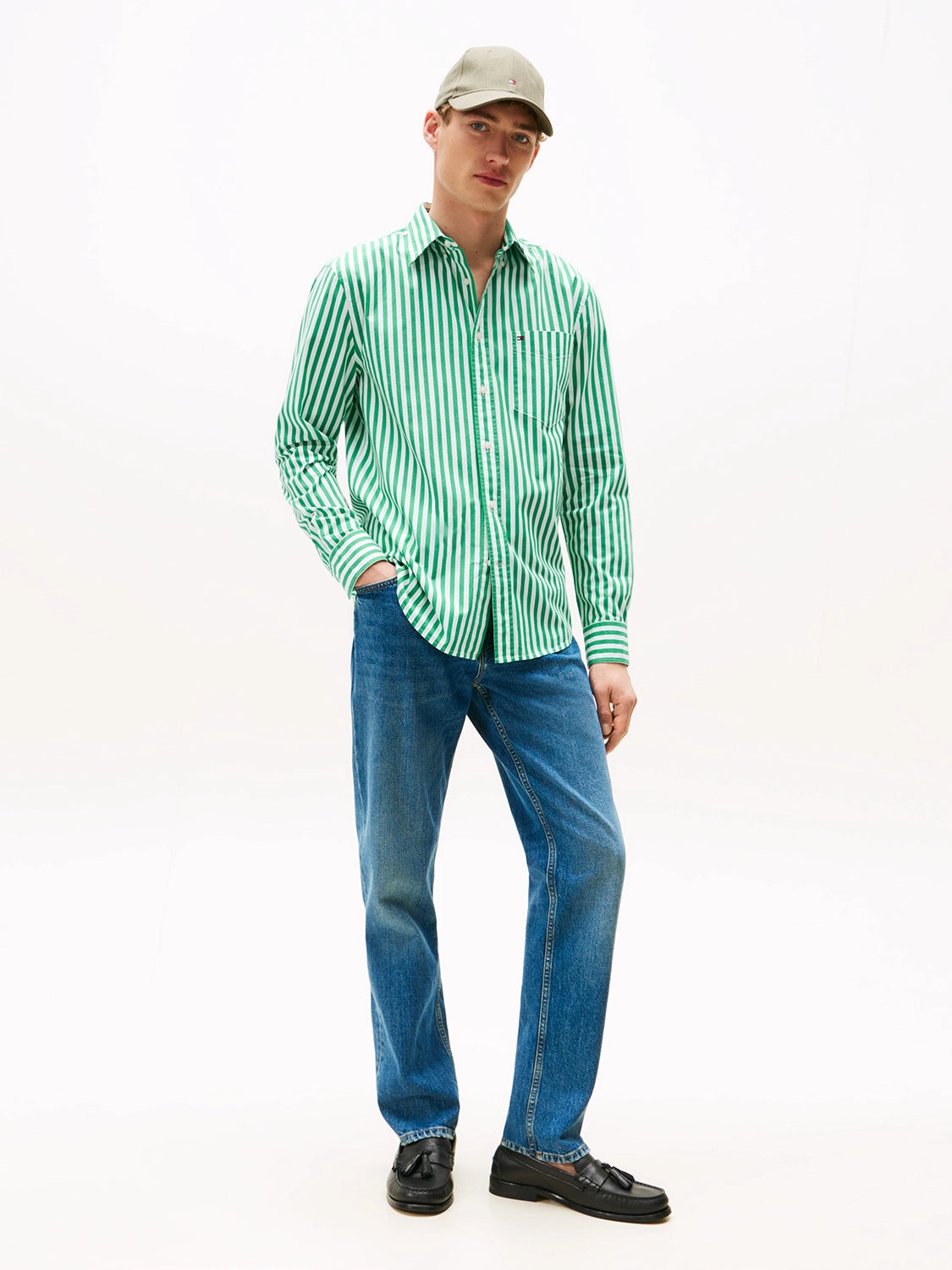 TOMMY HILFIGER COTTON POPLIN BOLD STRIPE L/S SHIRT MW0MW39451