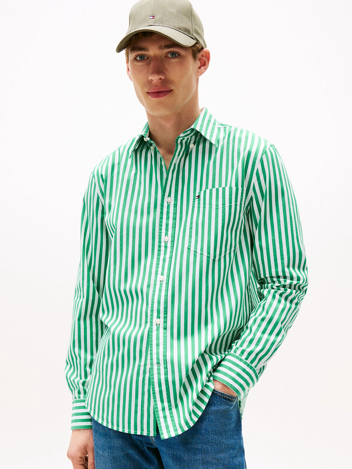 TOMMY HILFIGER COTTON POPLIN BOLD STRIPE L/S SHIRT MW0MW39451