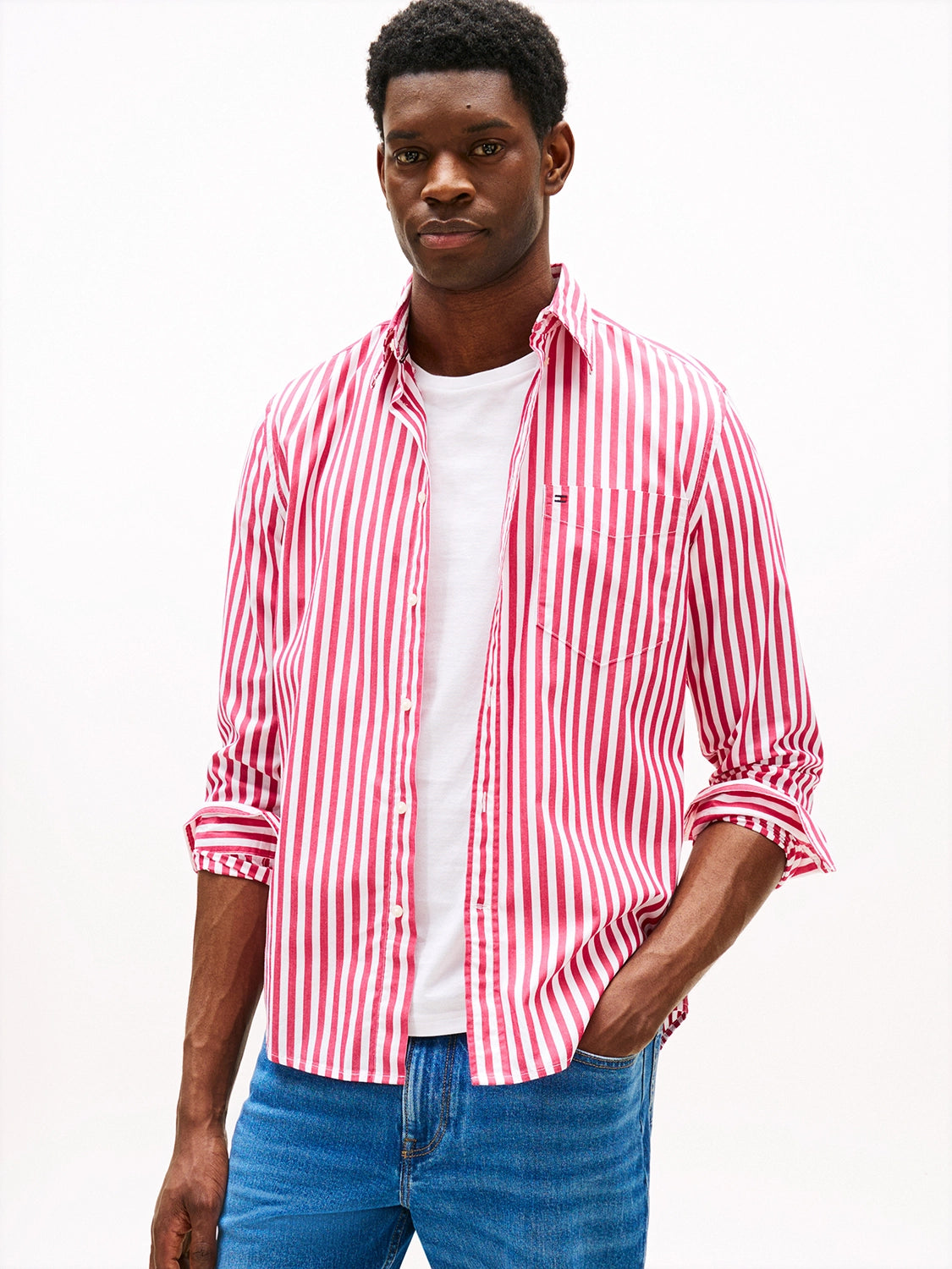 TOMMY HILFIGER COTTON POPLIN BOLD STRIPE L/S SHIRT MW0MW39451