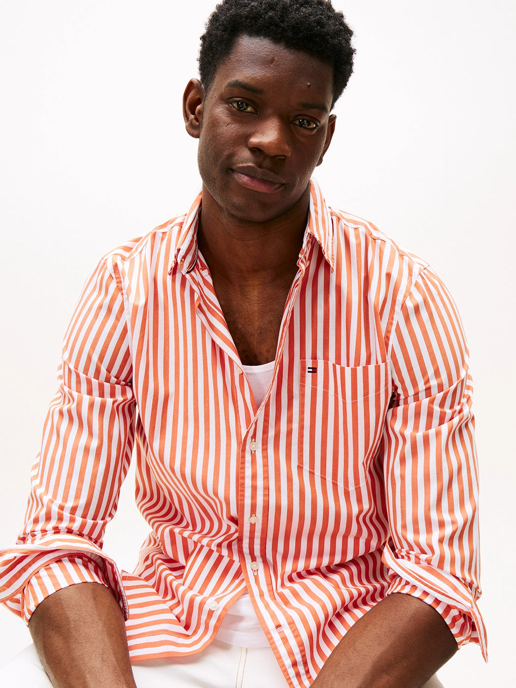 TOMMY HILFIGER COTTON POPLIN BOLD STRIPE L/S SHIRT MW0MW39451