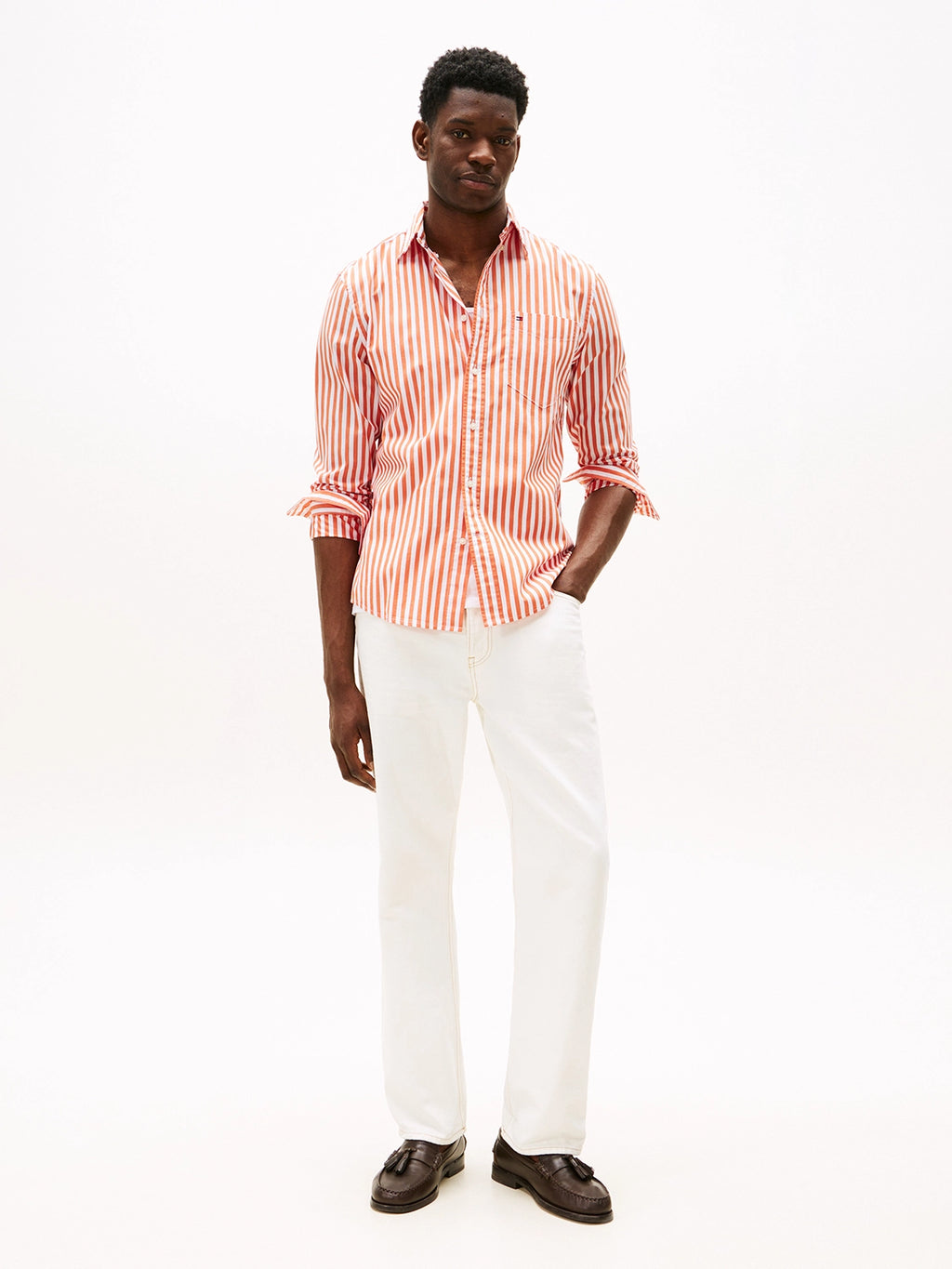 TOMMY HILFIGER COTTON POPLIN BOLD STRIPE L/S SHIRT MW0MW39451