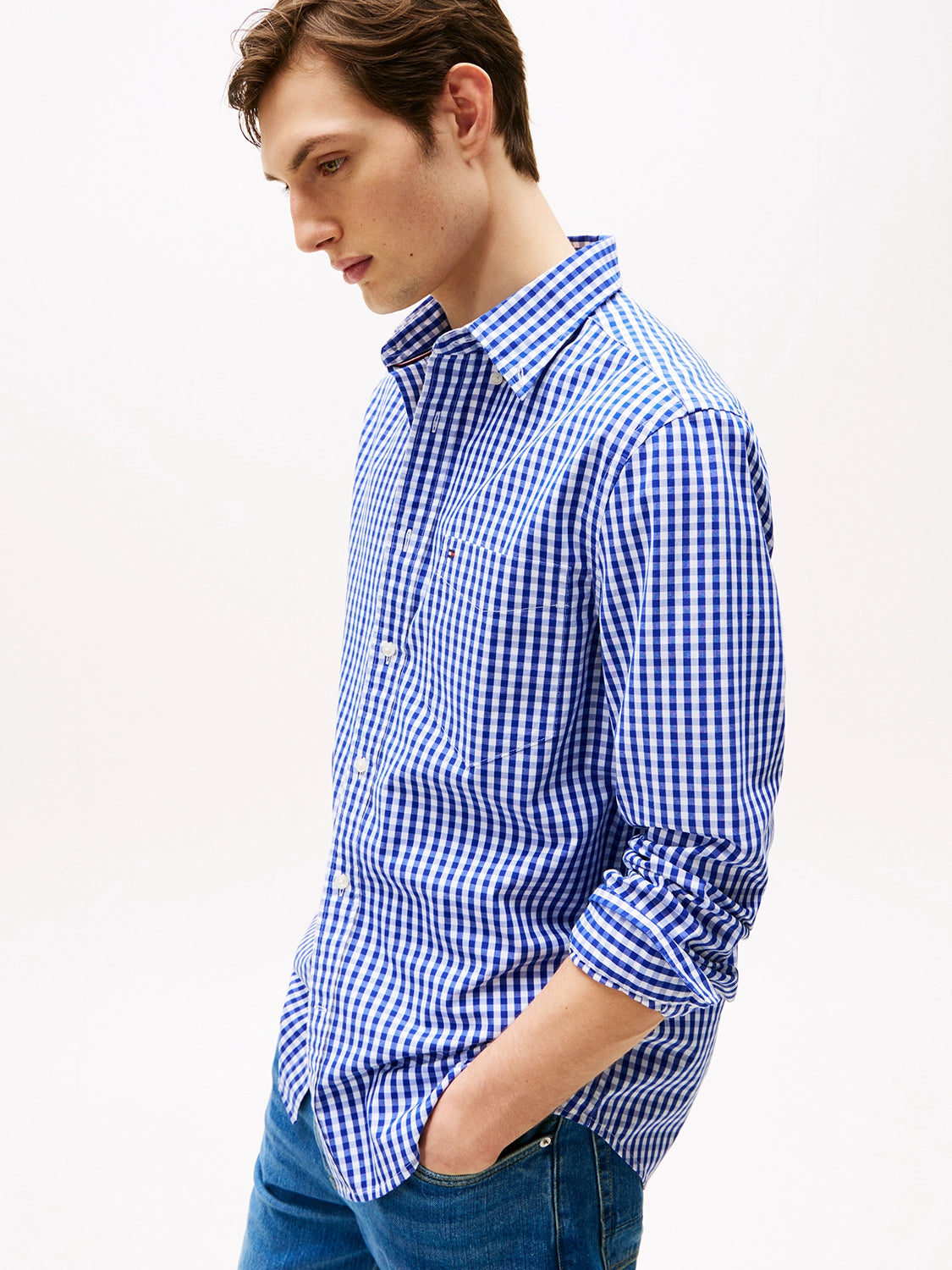 TOMMY HILFIGER COTTON POPLIN MINI GINGHAM CHECK L/S SHIRT MW0MW39452