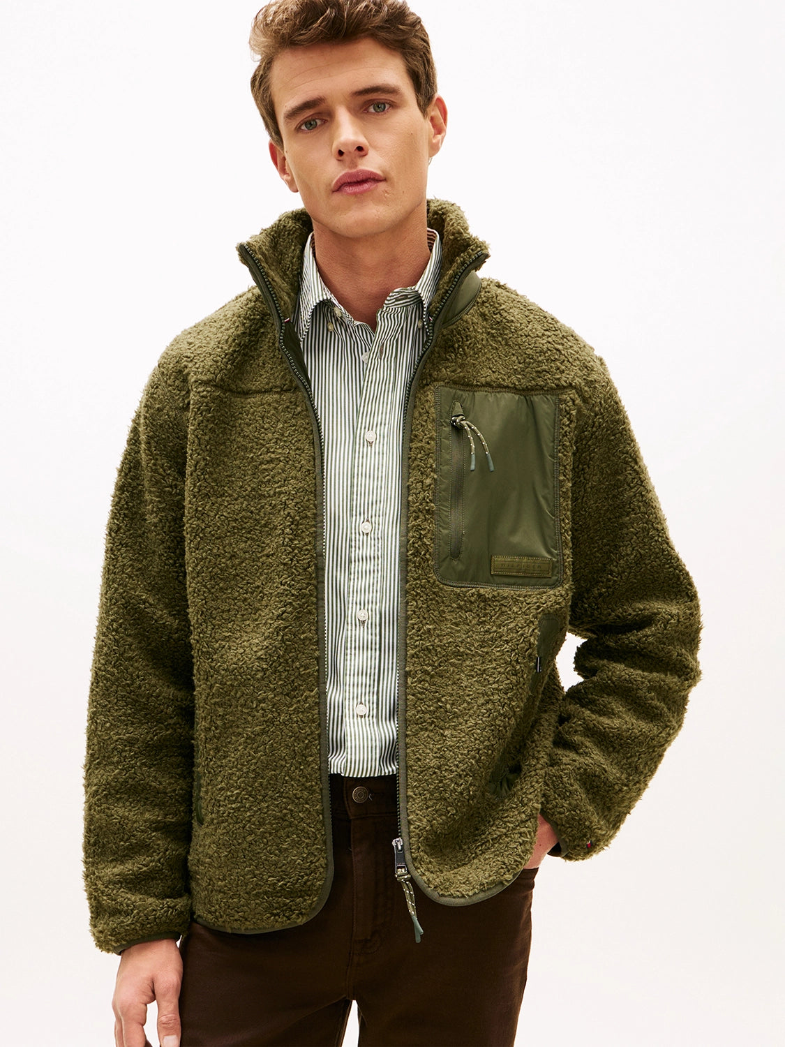 TOMMY HILFIGER TEDDY FLEECE ZIP THRU MW0MW40420