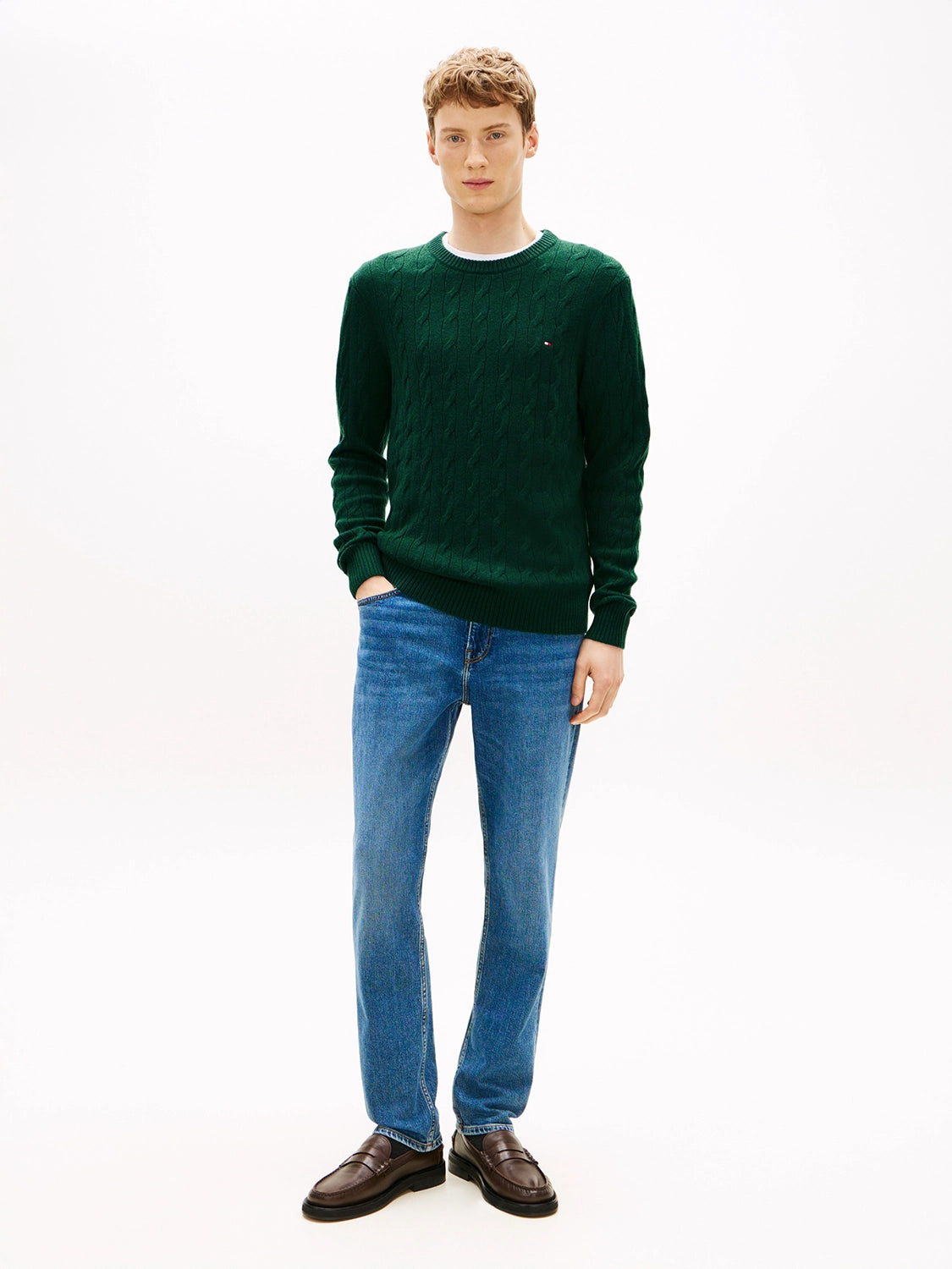 TOMMY HILFIGER LAMBSWOOL CABLE CREW MW0MW40442