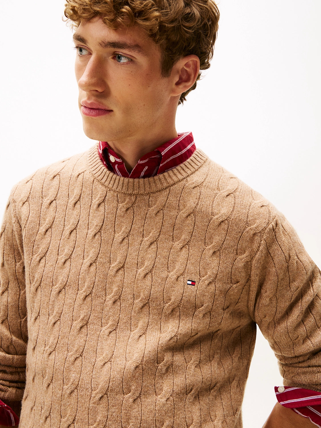 TOMMY HILFIGER LAMBSWOOL CABLE CREW MW0MW40442