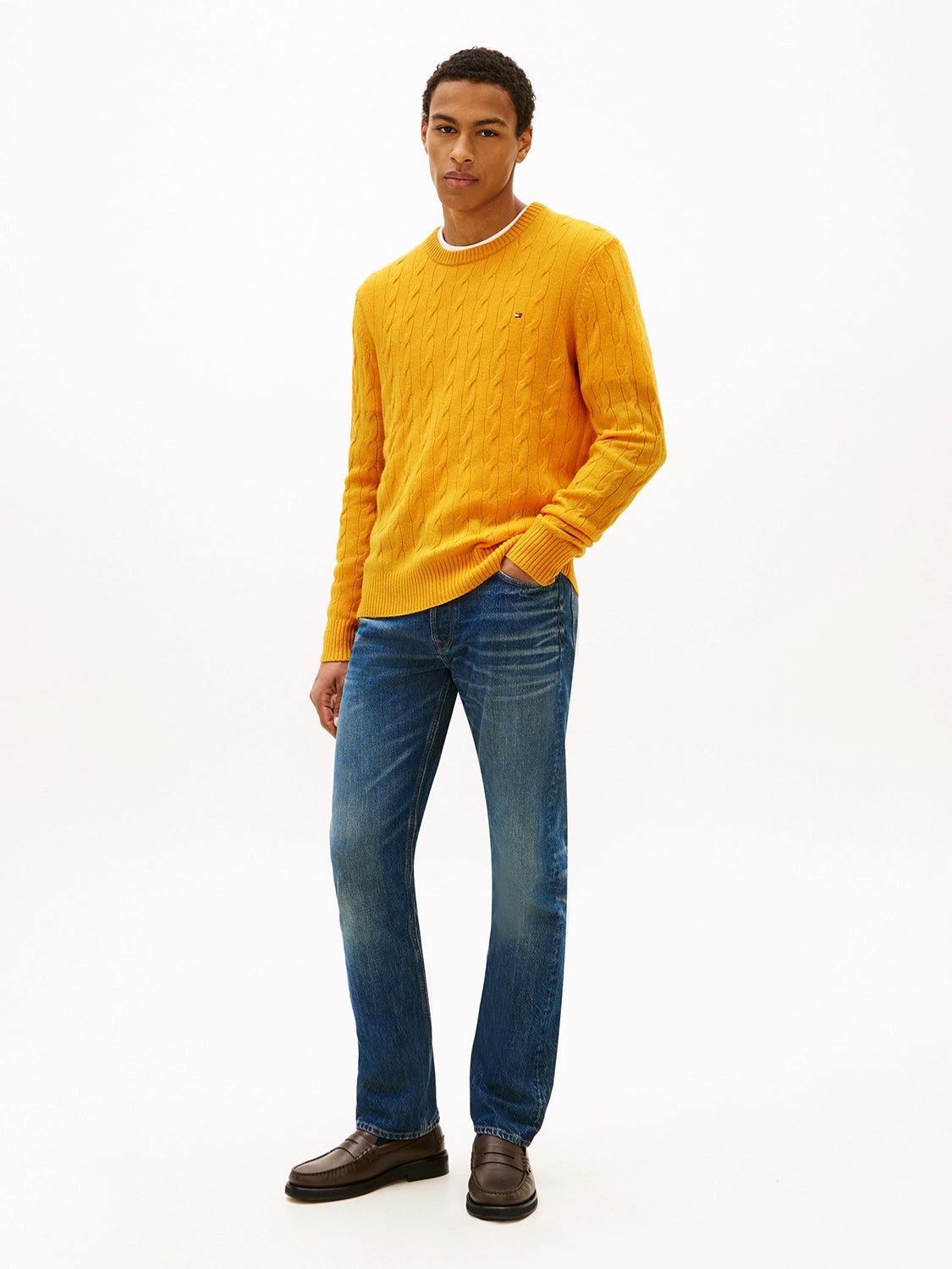 TOMMY HILFIGER LAMBSWOOL CABLE CREW MW0MW40442