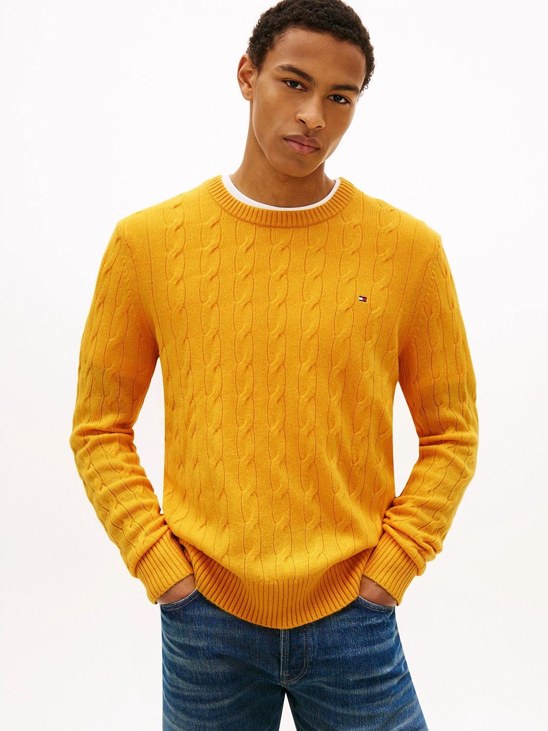 TOMMY HILFIGER LAMBSWOOL CABLE CREW MW0MW40442