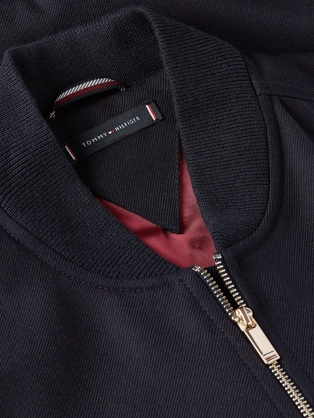 TOMMY HILFIGER DARK NIGHT FINE WOOL BOMBER WITH PIPING MW0MW41885
