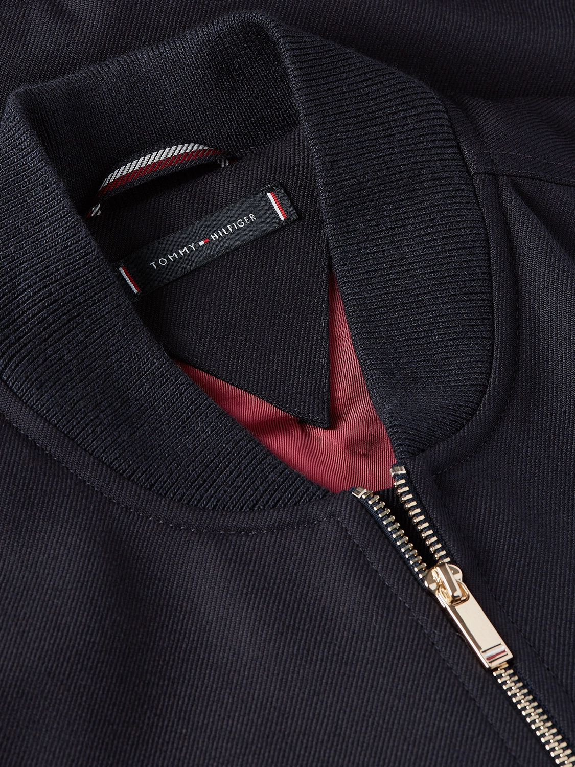 TOMMY HILFIGER DARK NIGHT FINE WOOL BOMBER WITH PIPING MW0MW41885