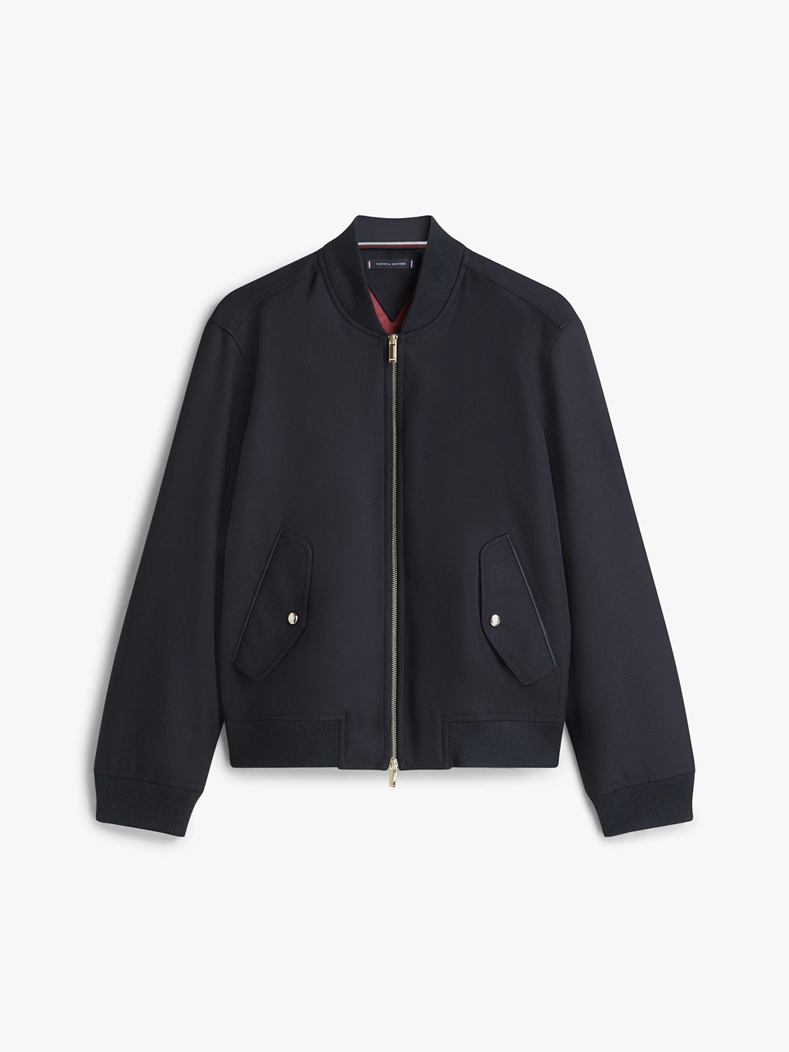 TOMMY HILFIGER DARK NIGHT FINE WOOL BOMBER WITH PIPING MW0MW41885