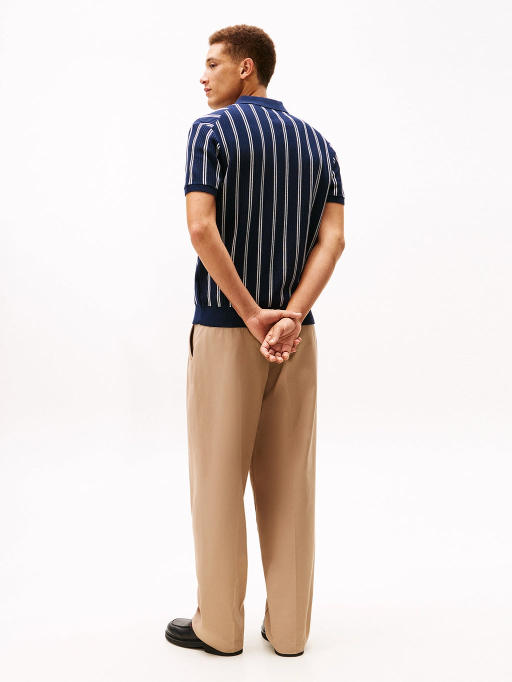 TOMMY HILFIGER KNITTED VERTICAL STRIPE POLO MW0MW41949