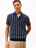 TOMMY HILFIGER KNITTED VERTICAL STRIPE POLO MW0MW41949