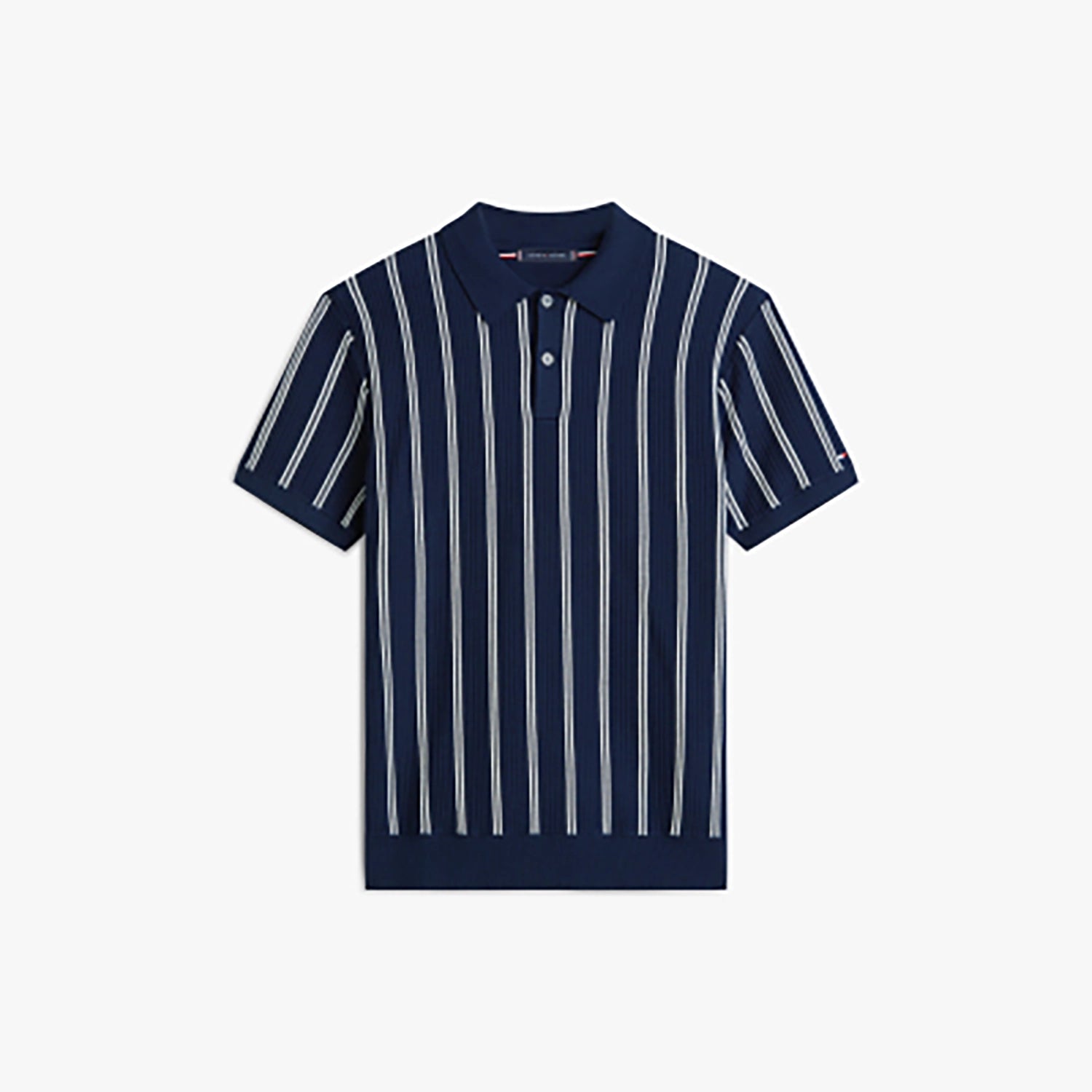 TOMMY HILFIGER KNITTED VERTICAL STRIPE POLO MW0MW41949