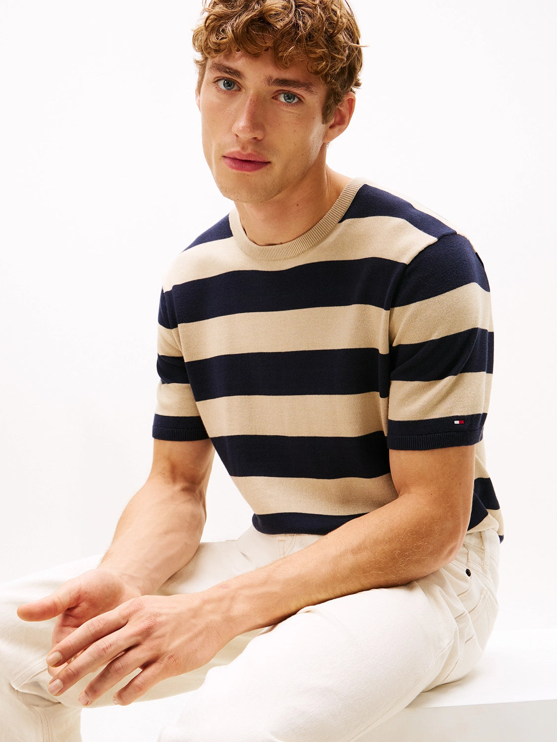 TOMMY HILFIGER ESSENTIAL STRIPE COTTON S/S CREWNECK KNIT MW0MW41950